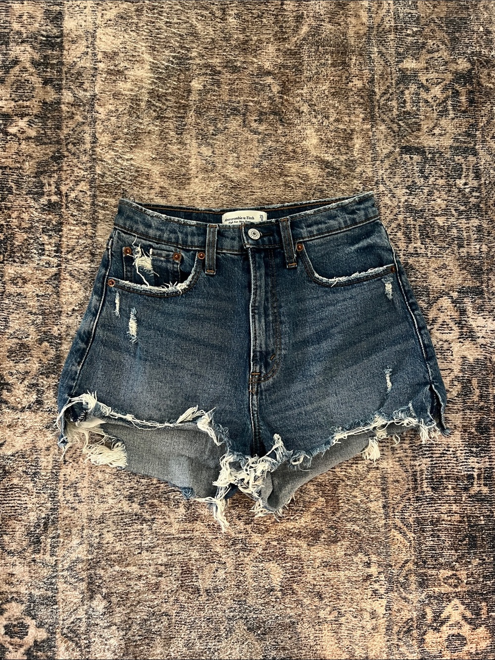 Abercrombie & Fitch High Rise Mom Denim Shorts Curve Love Size 0